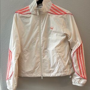 Adidas Women's Cream and Pink Jacket
